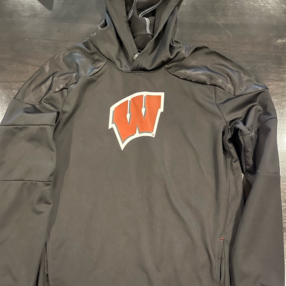 Boys Wisconsin Hoodie Sweatshirt, Black XL (18)